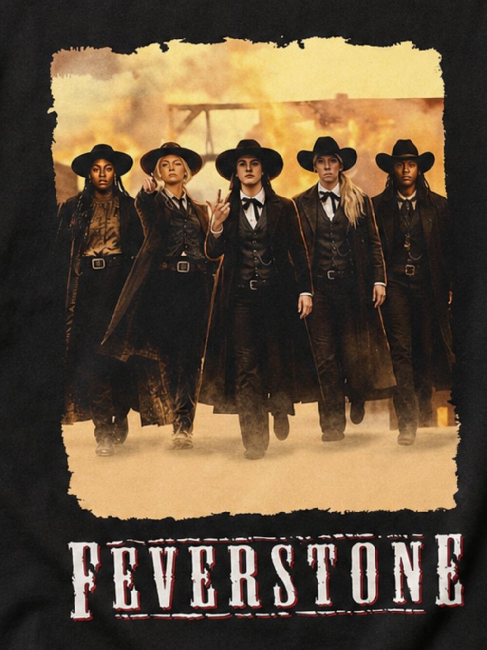 Indiana Fever Feverstone Western Basketball Graphic Black T-Shirt - Picture 2 of 2